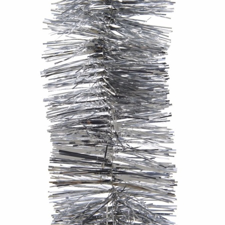 2x Kerstboom folie slinger zilver 270 cm