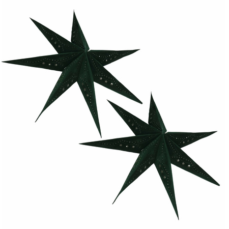 2x Green christmas stars 60 cm type 1 / stars