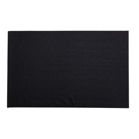 2x Rechthoekige glitter placemats/onderleggers zwart 44 x 29 cm