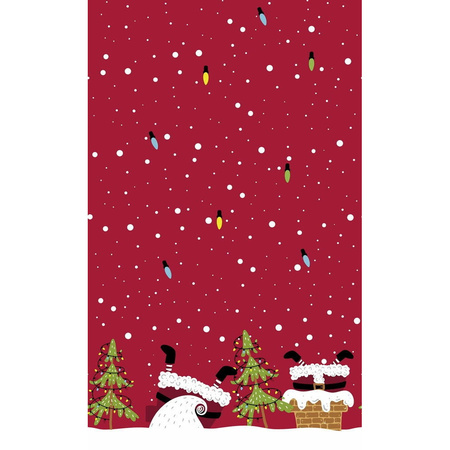 2x Rode kerst thema tafellakens/tafelkleden met kerstman 138 x 220 cm