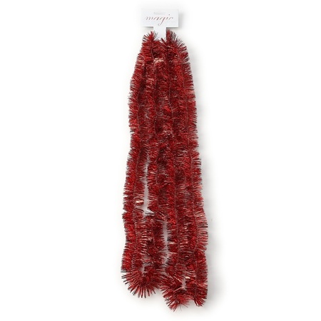 2x Red Christmas tree foil garlands 5 x 270 cm decorations