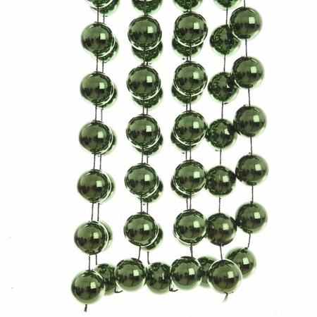 2x pieces dark green XXL beaded garlands 270 cm Christmas decorations