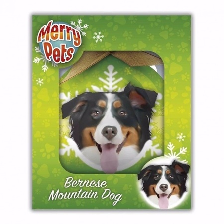 2x pieces christmas tree decoration bauble dog Berner Sennen 8 cm