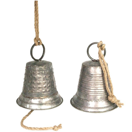 2x pieces christmas bells 18 x 22 cm iron