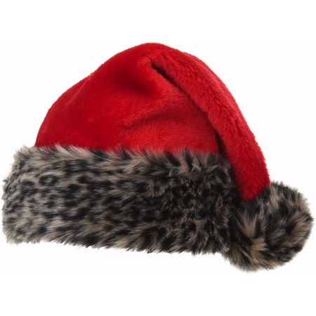 2x pieces christmas hats with leopard print maat 48