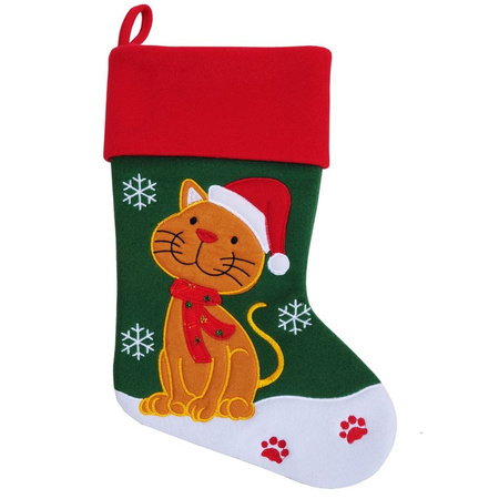 2x pieces cats christmas stockings 45 cm