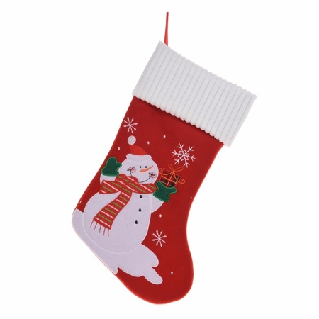 2x pieces christmas stockings snowman 46 cm