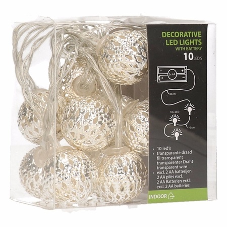 2x stuks kerstverlichting kerstballen slingers met LED licht 90 cm