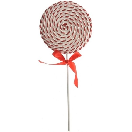 2x White/red lollypop Christmas tree decoration 36 cm