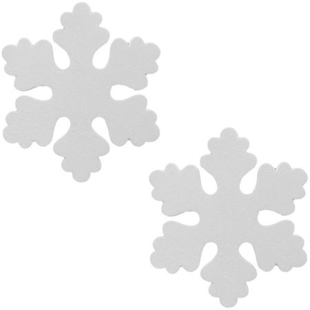 2x White snowflake foam decoration 40 cm