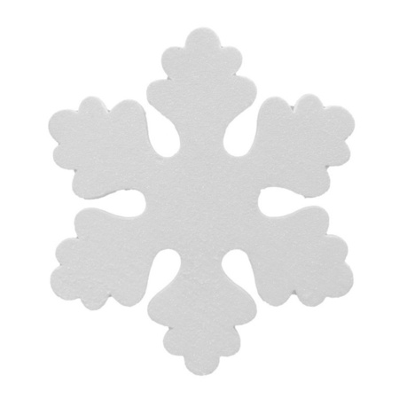 2x White snowflake foam decoration 50 cm