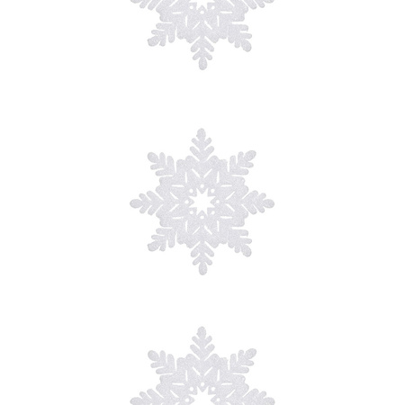 2x Witte foam hangslingers/slingers met sneeuwvlokken 180 x 15 cm