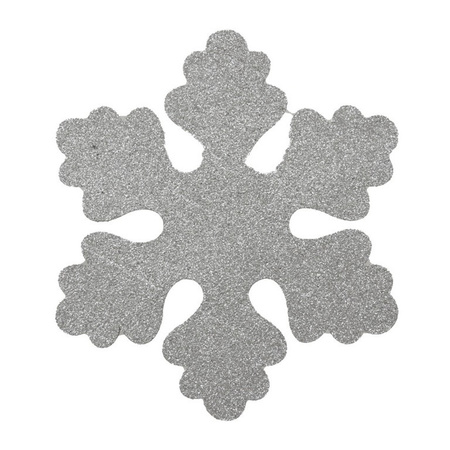 2x Silver snowflake foam decoration 40 cm