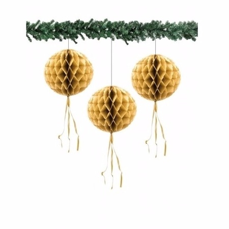 Kerst hangdecoratie bal goud 30 cm