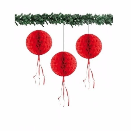 Kerst hangdecoratie bal rood 30 cm