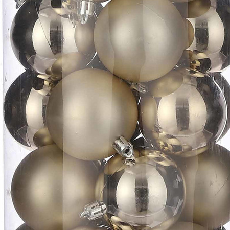 30x Kunststof kerstballen licht champagne 6 cm