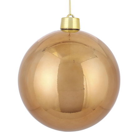 3x Grote kunststof decoratie kerstbal licht koper 25 cm