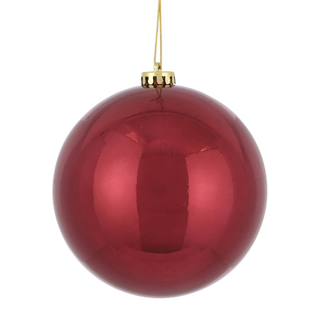 3x Grote kunststof kerstballen donkerrood 15 cm