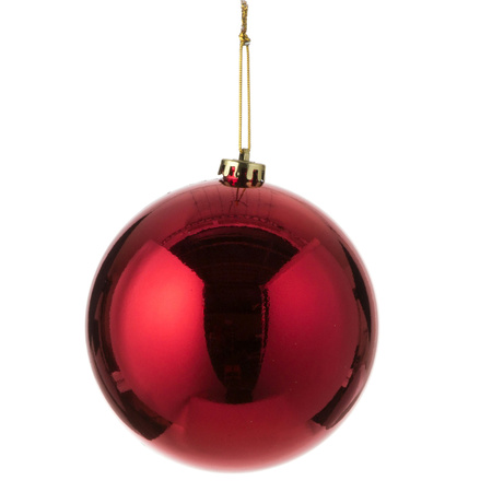 3x Grote kunststof kerstballen rood 15 cm