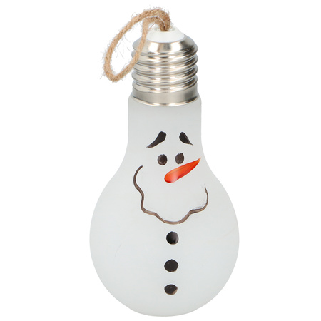 3x Kerst decoratie lampjes sneeuwpop met LED verlichting 18 cm