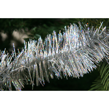 3x Christmas tree glitter foil garland silver 270 cm