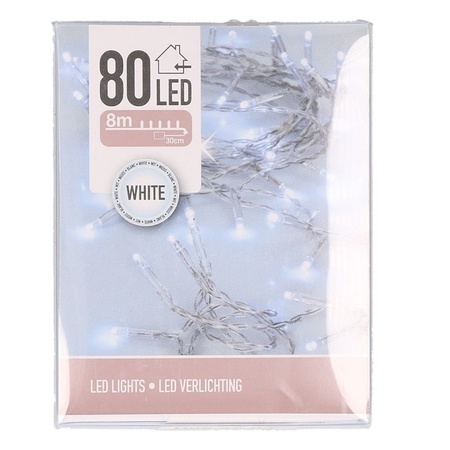3x White Christmas lights indoor 80 LEDs 8 meter