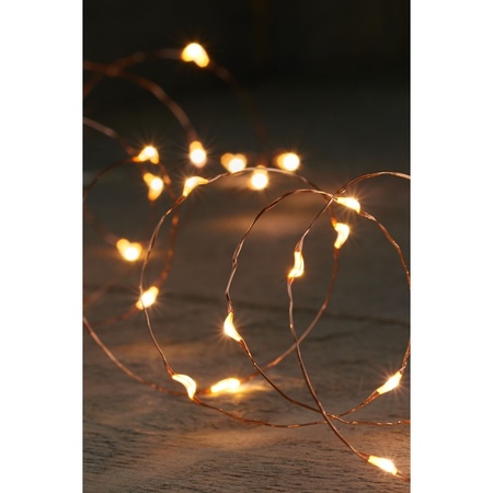 3x Christmas lights LED wire with timer classic warm 5 m