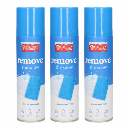 3x Artificial snow remover cans 125 ml