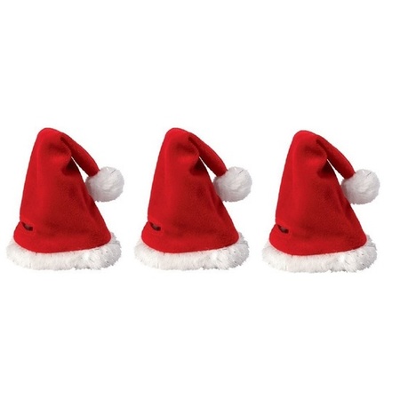 3x Mini Christmas hat