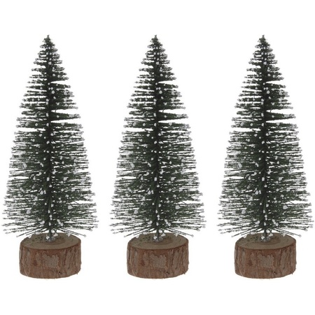 3x Miniature christmas trees green 25 cm