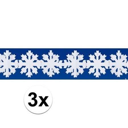 Sneeuwvlokken slingers winterdecoratie drie stuks