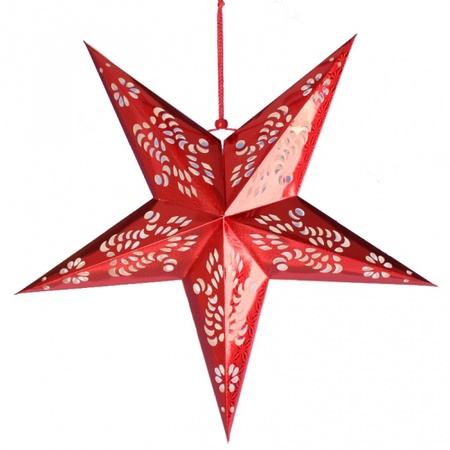 3x Star decoration red 60 cm