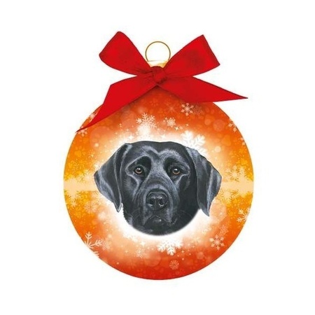 3x stuks dieren/huisdieren kerstballen Labrador hond zwart 8 cm