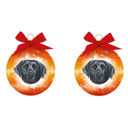 3x stuks dieren/huisdieren kerstballen Labrador hond zwart 8 cm