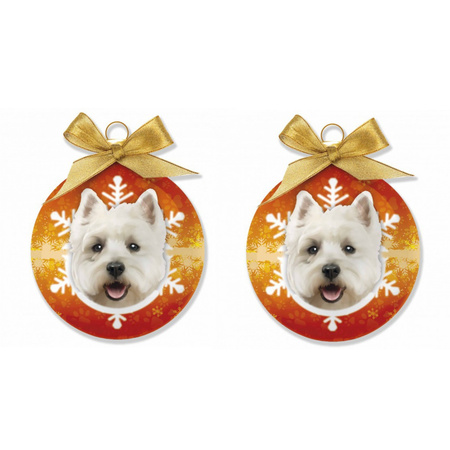 3x stuks dieren kerstballen West Highland White Terrier hondje 8 cm
