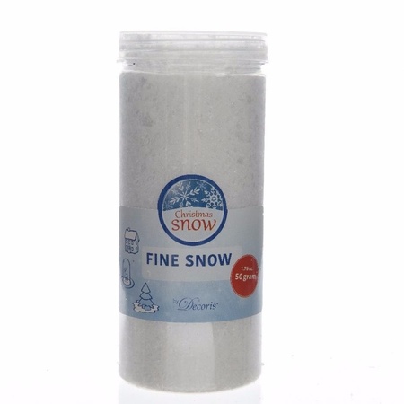4x Kerst thema fijne nep sneeuw in pot  50 gram
