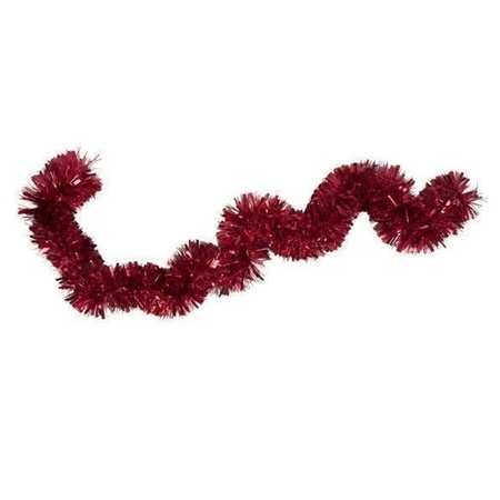 4xChristmas tree decoration tinsel red 15 cm x 2 m