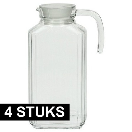 4x Glass jug with handle 1.7 L