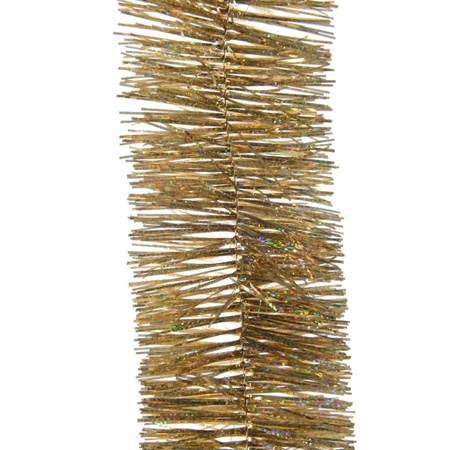 4x Gold glitter Christmas tree foil garlands 270 cm deco