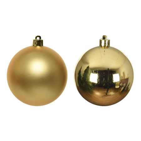 4x Gouden kerstballen 10 cm kunststof mat/glans