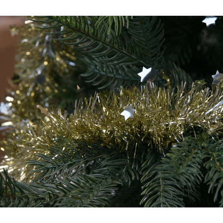 4x Gold stars Christmas tree foil garlands 10 x 270 cm
