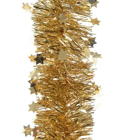 4x Gold stars Christmas tree foil garlands 10 x 270 cm
