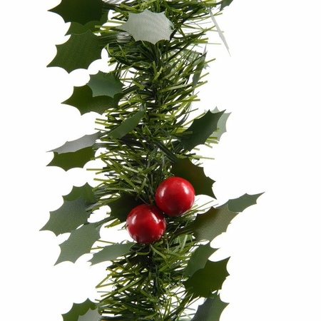 4x Kerstslinger guirlandes groen hulst 270 cm