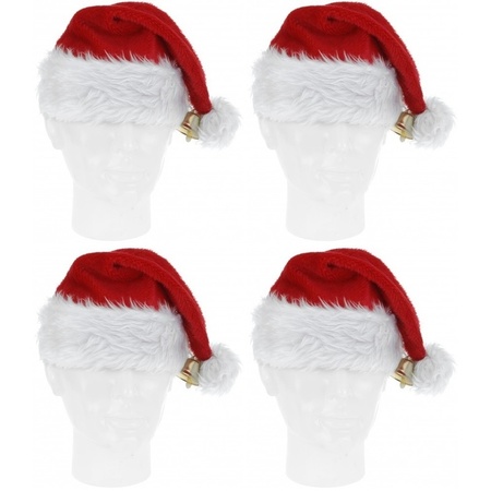 4x Christmas hats deluxe with bel