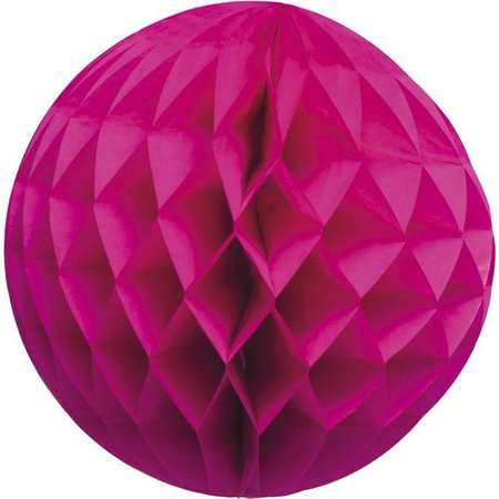 4x Papieren kerstballen fuchsia roze 10 cm kerstversiering