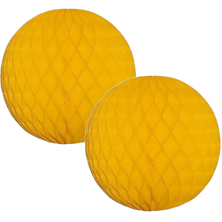 4x Paper christmas baubles gold yellow 10 cm