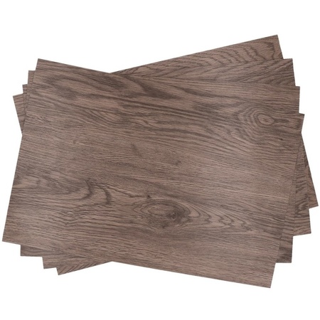 4x Placemat brown wood print 45 cm