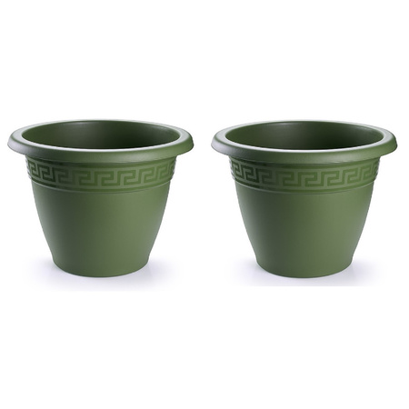 4x pieces plant pots green round diameter 45 cm