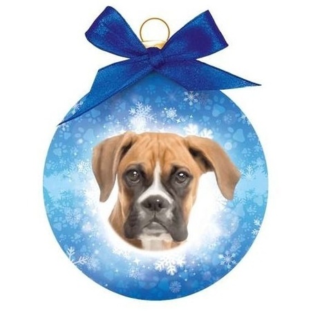 4x stuks dieren/huisdieren kerstballen Boxer hond 8 cm