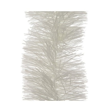 4x Winter white Christmas tree foil garland 10 cm wide x 270 cm